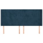 vidaXL Tăblie pat cu urechi albastru închis 203x16x118/128 cm catifea vidaXL Tăblie pat cu urechi albastru închis 203x16x118/128 cm catifea