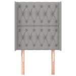 vidaXL Tăblie de pat cu aripioare gri deschis 83x16x118/128 cm textil