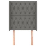 vidaXL Tăblie de pat cu aripioare gri închis 83x16x118/128 cm textil vidaXL Tăblie de pat cu aripioare gri închis 83x16x118/128 cm textil
