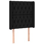 vidaXL Tăblie de pat cu aripioare, negru, 83x16x118/128 cm, textil vidaXL Tăblie de pat cu aripioare, negru, 83x16x118/128 cm, textil
