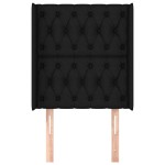 vidaXL Tăblie de pat cu aripioare, negru, 83x16x118/128 cm, textil vidaXL Tăblie de pat cu aripioare, negru, 83x16x118/128 cm, textil