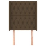 vidaXL Tăblie de pat cu aripioare maro închis 83x16x118/128 cm textil