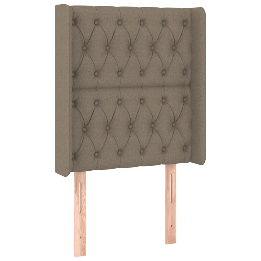 vidaXL Tăblie de pat cu aripioare gri taupe 83x16x118/128 cm textil