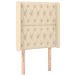vidaXL Tăblie de pat cu aripioare, crem, 83x16x118/128 cm, textil