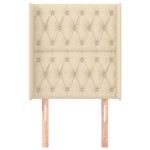 vidaXL Tăblie de pat cu aripioare, crem, 83x16x118/128 cm, textil