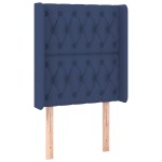 vidaXL Tăblie de pat cu aripioare, albastru, 83x16x118/128 cm, textil