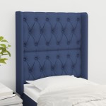 vidaXL Tăblie de pat cu aripioare, albastru, 83x16x118/128 cm, textil