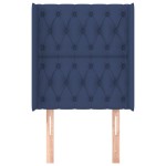 vidaXL Tăblie de pat cu aripioare, albastru, 83x16x118/128 cm, textil