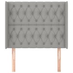 vidaXL Tăblie de pat cu aripioare gri deschis 93x16x118/128 cm textil