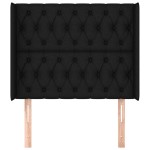 vidaXL Tăblie de pat cu aripioare, negru, 93x16x118/128 cm, textil