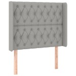 vidaXL Tăblie de pat cu aripioare gri deschis 103x16x118/128 cm textil