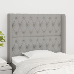 vidaXL Tăblie de pat cu aripioare gri deschis 103x16x118/128 cm textil