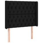 vidaXL Tăblie de pat cu aripioare, negru, 103x16x118/128 cm, textil
