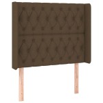 vidaXL Tăblie de pat cu aripioare maro închis 103x16x118/128 cm textil