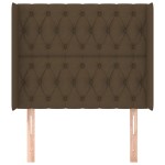 vidaXL Tăblie de pat cu aripioare maro închis 103x16x118/128 cm textil