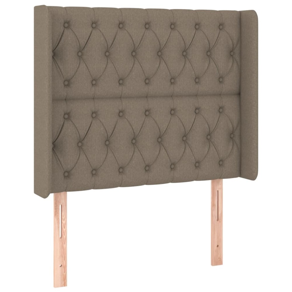 vidaXL Tăblie de pat cu aripioare gri taupe 103x16x118/128 cm textil