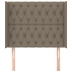 vidaXL Tăblie de pat cu aripioare gri taupe 103x16x118/128 cm textil