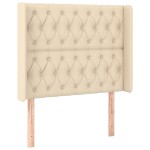 vidaXL Tăblie de pat cu aripioare, crem, 103x16x118/128 cm, textil