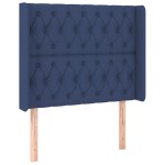 vidaXL Tăblie de pat cu aripioare, albastru, 103x16x118/128 cm, textil