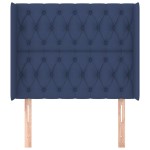 vidaXL Tăblie de pat cu aripioare, albastru, 103x16x118/128 cm, textil