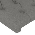 vidaXL Tăblie de pat cu aripioare gri închis 147x16x118/128 cm textil