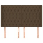 vidaXL Tăblie de pat cu aripioare maro închis 147x16x118/128 cm textil