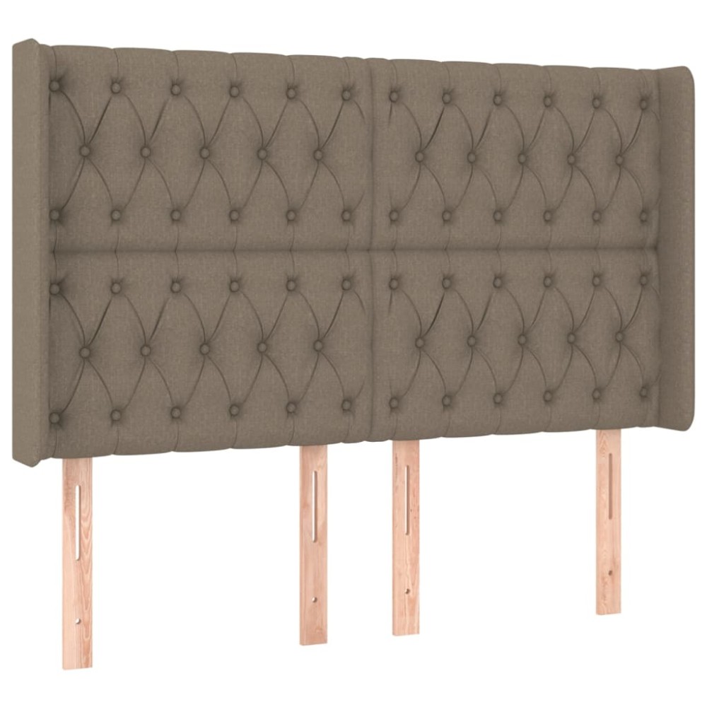 vidaXL Tăblie de pat cu aripioare gri taupe 147x16x118/128 cm textil