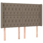 vidaXL Tăblie de pat cu aripioare gri taupe 147x16x118/128 cm textil