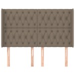 vidaXL Tăblie de pat cu aripioare, gri taupe, 163x16x118/128cm, textil