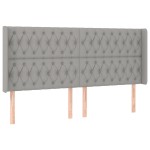 vidaXL Tăblie de pat cu aripioare gri deschis 183x16x118/128 cm textil vidaXL Tăblie de pat cu aripioare gri deschis 183x16x118/128 cm textil