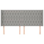 vidaXL Tăblie de pat cu aripioare gri deschis 183x16x118/128 cm textil vidaXL Tăblie de pat cu aripioare gri deschis 183x16x118/128 cm textil