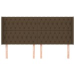vidaXL Tăblie de pat cu aripioare maro închis 183x16x118/128 cm textil vidaXL Tăblie de pat cu aripioare maro închis 183x16x118/128 cm textil
