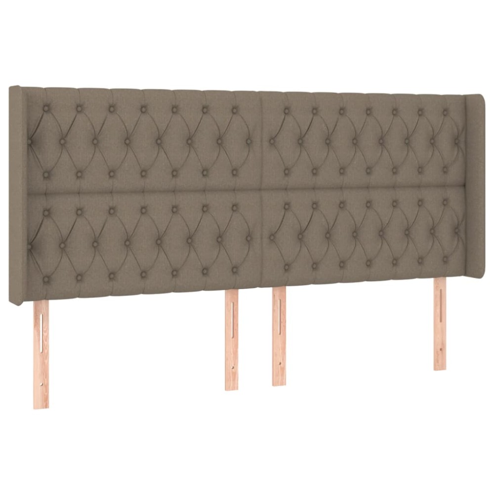 vidaXL Tăblie de pat cu aripioare gri taupe 183x16x118/128 cm textil