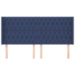vidaXL Tăblie de pat cu aripioare, albastru, 183x16x118/128 cm, textil