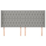 vidaXL Tăblie de pat cu aripioare gri deschis 203x16x118/128 cm textil vidaXL Tăblie de pat cu aripioare gri deschis 203x16x118/128 cm textil