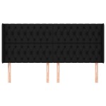 vidaXL Tăblie de pat cu aripioare, negru, 203x16x118/128 cm, textil