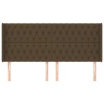 vidaXL Tăblie de pat cu aripioare maro închis 203x16x118/128 cm textil