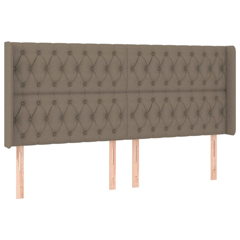 vidaXL Tăblie de pat cu aripioare gri taupe 203x16x118/128 cm textil