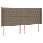 vidaXL Tăblie de pat cu aripioare gri taupe 203x16x118/128 cm textil
