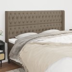 vidaXL Tăblie de pat cu aripioare gri taupe 203x16x118/128 cm textil
