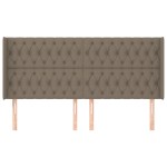 vidaXL Tăblie de pat cu aripioare gri taupe 203x16x118/128 cm textil