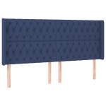 vidaXL Tăblie de pat cu aripioare, albastru, 203x16x118/128 cm, textil vidaXL Tăblie de pat cu aripioare, albastru, 203x16x118/128 cm, textil