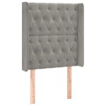 vidaXL Tăblie de pat cu aripioare gri deschis 83x16x118/128 cm catifea