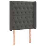 vidaXL Tăblie de pat cu aripioare gri închis 83x16x118/128 cm catifea