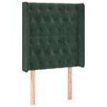 vidaXL Tăblie pat cu aripioare verde închis 83x16x118/128 cm catifea vidaXL Tăblie pat cu aripioare verde închis 83x16x118/128 cm catifea