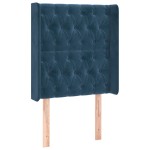 vidaXL Tăblie pat cu aripioare albastru închis 83x16x118/128cm catifea