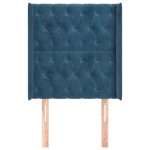 vidaXL Tăblie pat cu aripioare albastru închis 83x16x118/128cm catifea