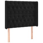 vidaXL Tăblie de pat cu aripioare, negru, 93x16x118/128 cm, catifea