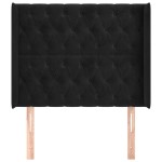 vidaXL Tăblie de pat cu aripioare, negru, 93x16x118/128 cm, catifea
