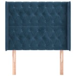 vidaXL Tăblie pat cu aripioare albastru închis 93x16x118/128cm catifea